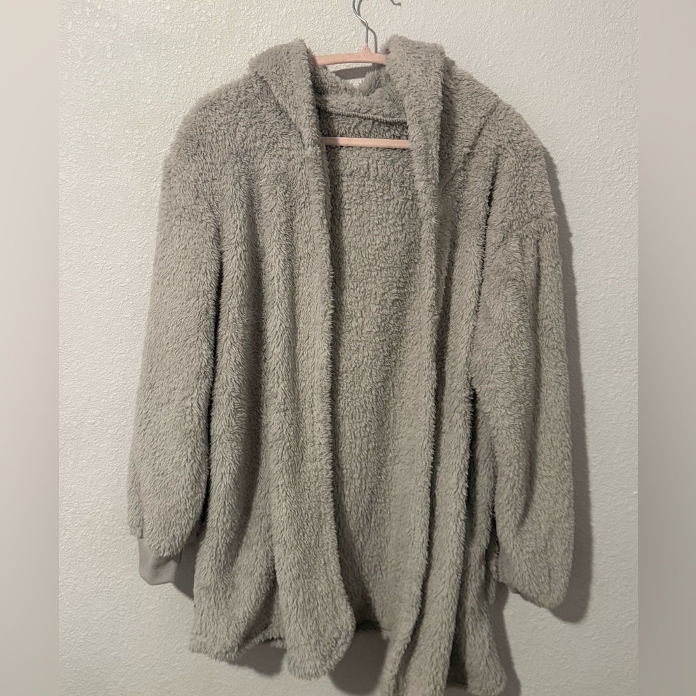 Cozy Gray Hooded Cardigan